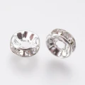PC2 Przekładki srebrne dyski z cyrkoniami 8mm kółko cyrkonie crystal 20szt