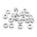 PC2 Przekładki srebrne dyski z cyrkoniami 8mm kółko cyrkonie crystal 20szt