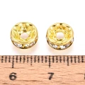 PC3 Przekładki złote dyski z cyrkoniami 8mm kółko cyrkonie crystal 20szt