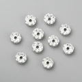 PC4 Przekładki srebrne dyski falowane z cyrkoniami 8mm kółko cyrkonie 20szt