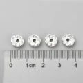 PC4 Przekładki srebrne dyski falowane z cyrkoniami 8mm kółko cyrkonie 20szt