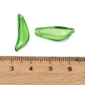 KLI39 Koraliki zawieszki akrylowe listeczki LISTKI zielone przezroczyste 21mm 20szt