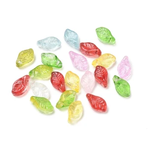 KSZ144 Koraliki zawieszki szklane listeczki LISTKI 12mm mix 20szt