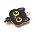 ZAW493 Zawieszka metalowa kot kotek czarny emalia do bransoletek 26mm 1szt