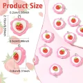 ZAW496 Zawieszki akrylowe z żywicy serce truskawka KAWAII 25mm 2szt
