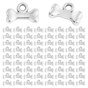 ZAW94 Zawieszki charm metalowe kostka kość do bransoletek 5szt