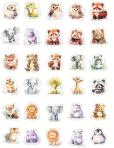 W21 Naklejki STICKER BOMB WLEPY wlepki ZWIERZĄTKA na laptop samochód 50szt