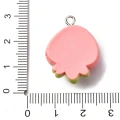 ZAW506 Zawieszka z żywicy królik króliczek truskawka bunny kawaii 2szt