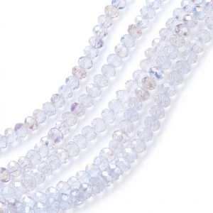 KSZ157 Koraliki szklane RONDELLE fasetowane 4mm opalizujące AB 100szt