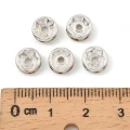 PC9 Przekładki koraliki srebrne dyski z cyrkoniami 8mm kółko cyrkonie crystal 20szt