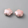 CER4 Koraliki GWIAZDKI gwiazda ceramiczne porcelanowe 15mm 2szt różowe