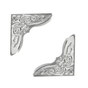 NM6 Narożniki DUŻE narożnik ozdobny ochraniacz metalowy książki 8szt SREBRNY 30mm