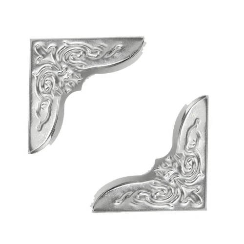 NM6 Narożniki DUŻE narożnik ozdobny ochraniacz metalowy książki 8szt SREBRNY 30mm
