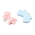 ZAW509 Zawieszki żywica kawaii KOKARDKI 24mm kokardka 5szt mix pastelowe kropki