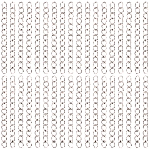 LAN11 łańcuszek łańcuszki przedłużanie 40x3mm bransoletki stal szlachetna 20szt