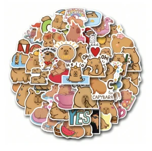 W22 Naklejki STICKER BOMB WLEPY wlepki KAPIBARA na laptop samochód 50szt