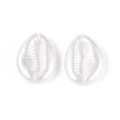 PER50 Koraliki perłowe MUSZLA muszelki kauri białe 18mm 10szt