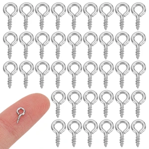HAC6 Szpilki montażowe haczyki do zawieszek 8x4mm wkręty z oczkiem stal szlachetna 20szt
