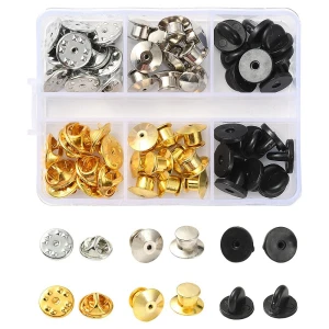 PIN8 Zestaw zatyczki korki zatyczka do przypinki - metalowe i silikonowe BOX 56szt 