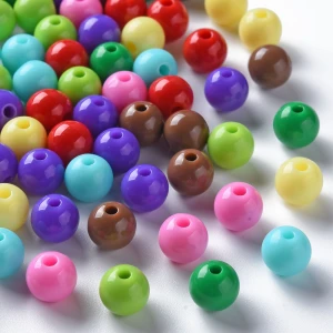 KOK295 Koraliki kulka kule kulki okrągłe 8mm akrylowe 50szt mix