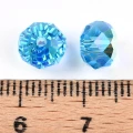 RON8 Koraliki szklane RONDELLE OPONKA 8mm fasetowane niebieskie opalizujące 20szt