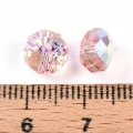 RON9 Koraliki szklane RONDELLE OPONKA 8mm fasetowane jasnoróżowe opalizujące 20szt