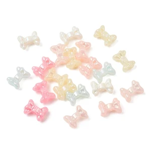 KOK301 Koraliki akrylowe KOKARDKA kokardki 15mm opalizujące pastelowe 20szt