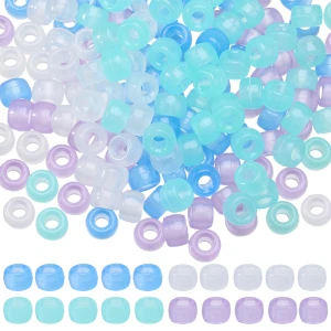 KOP178 Koraliki oponki akryl fluo 9mm kandi fiolet niebieski mix 20szt