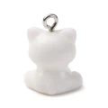 ZAW514 Zawieszki z żywicy kot kotek kitty biały 19mm 2szt