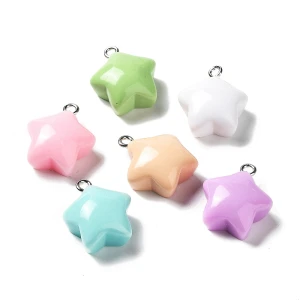 ZAW515 Zawieszki żywica cute gwiazdki gwiazdy mix 20mm 5szt