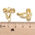 ZAW516 Zawieszki charm metalowe KOKARDKA kokarda do bransoletek 5szt złote