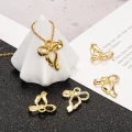 ZAW516 Zawieszki charm metalowe KOKARDKA kokarda do bransoletek 5szt złote
