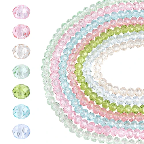 RON10 Koraliki szklane RONDELLE OPONKA OPONKI 6mm pastelowy mix 20szt