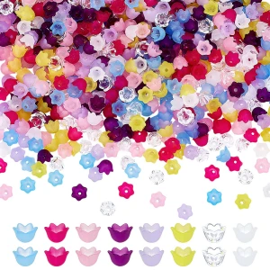 KOK306 Koraliki TULIPAN DZWONKI kwiatki konwalia 50szt 10mm mix kolorów