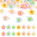ZAW522 Zawieszki akrylowe KWIAT LEI kwiatki 20mm PLUMERIA hibiskus LOTOS 5szt