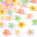 ZAW522 Zawieszki akrylowe KWIAT LEI kwiatki 20mm PLUMERIA hibiskus LOTOS 5szt
