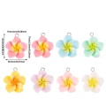 ZAW522 Zawieszki akrylowe KWIAT LEI kwiatki 20mm PLUMERIA hibiskus LOTOS 5szt