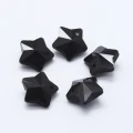 KSZ166 Koraliki zawieszki szklane gwiazdy GWIAZDKI czarne kryształowe 13mm 10szt