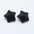 KSZ166 Koraliki zawieszki szklane gwiazdy GWIAZDKI czarne kryształowe 13mm 10szt