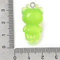 ZAW524 Zawieszka z żywicy fluo kot kotek glorp alien cat zielony 27mm 1szt