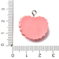ZAW529 Zawieszki akrylowe z żywicy ciastko serce truskawka KAWAII 23mm 2szt