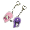 BHM115 Zestaw Breloki breloczki akrylowe HM Kuromi &amp; Hello Kitty serce BFF