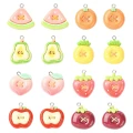 ZAW539 Zawieszki z żywicy owoce owocki guziki kawaii jelly cat 8szt