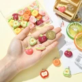 ZAW539 Zawieszki z żywicy owoce owocki guziki kawaii jelly cat 8szt