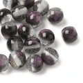 GAL14 Koraliki Galaxy mieniące AB gwiezdny pył czarne fiolet ombre 9.5mm 10szt