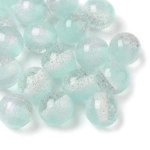 GAL15 Koraliki Galaxy mieniące AB gwiezdny pył jasny turkusowy ombre 9.5mm 10szt