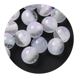 GAL16 Koraliki Galaxy mieniące AB gwiezdny pył białe clear ombre 9.5mm 10szt