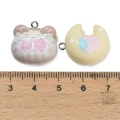 ZAW547 Zawieszki akrylowe zestaw drukowane pastelowe print jelly cat 6szt