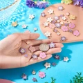 ZAW549 ZESTAW Zawieszki metalowe emaliowane SAKURA kwiat wiśni 10szt