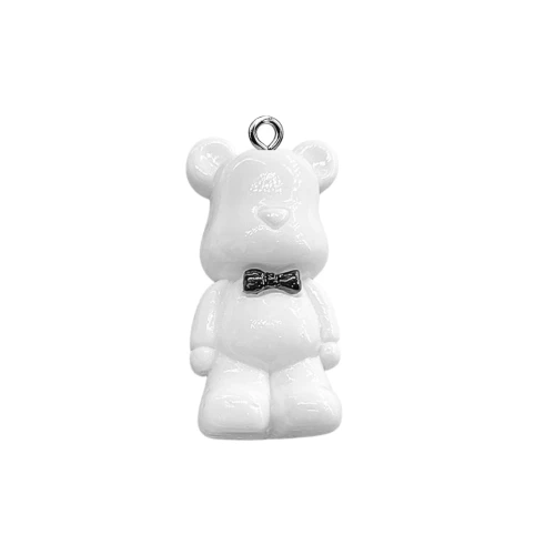 ZAW551 Zawieszka z żywicy akrylowej 1szt duża XL miś misiu TEDDY biały